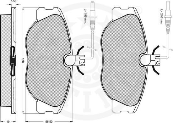 Optimal 10043 - Гальмівні колодки, дискові гальма autocars.com.ua