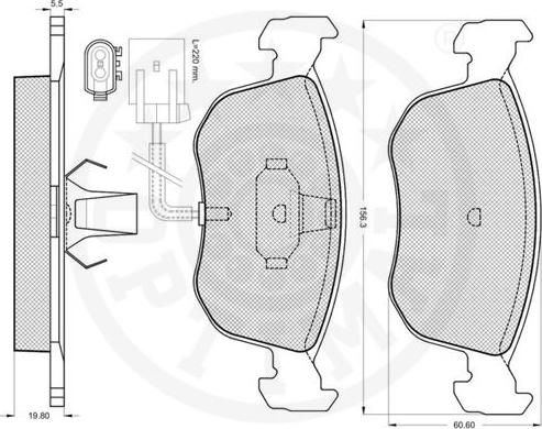 Optimal 10045 - Тормозные колодки, дисковые, комплект avtokuzovplus.com.ua