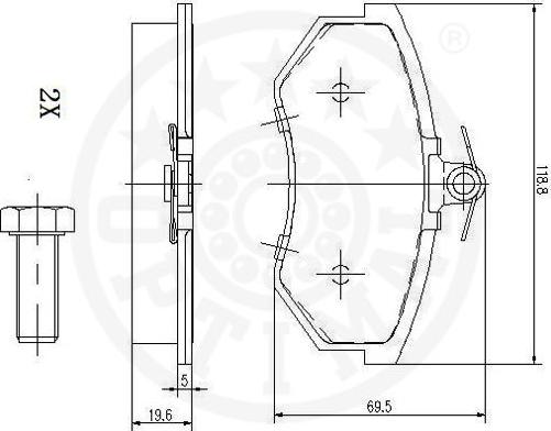 Optimal 10069 - Гальмівні колодки, дискові гальма autocars.com.ua