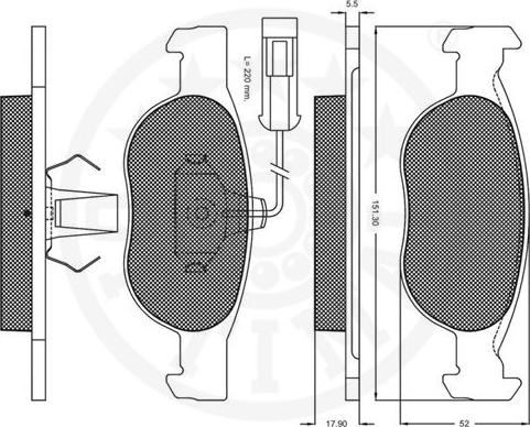 Optimal 10072 - Тормозные колодки, дисковые, комплект avtokuzovplus.com.ua