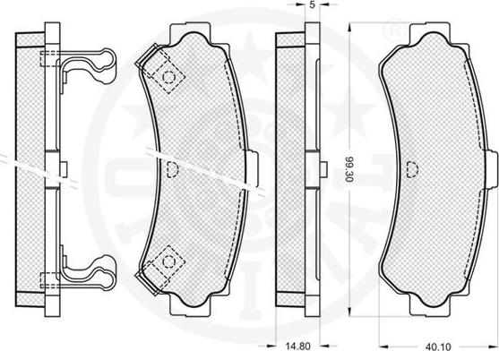 Optimal 10098 - Гальмівні колодки, дискові гальма autocars.com.ua