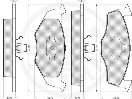 Optimal 10106 - Тормозные колодки, дисковые, комплект avtokuzovplus.com.ua