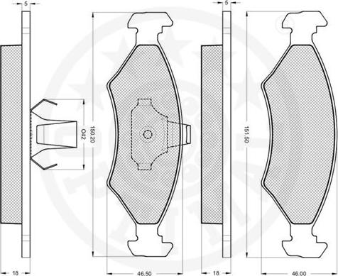 Optimal 10107 - Гальмівні колодки, дискові гальма autocars.com.ua