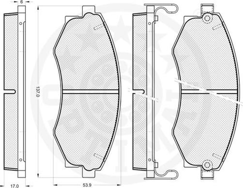 Optimal 10130 - Гальмівні колодки, дискові гальма autocars.com.ua