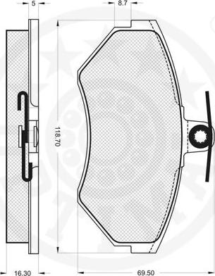 Optimal 10170 - Тормозные колодки, дисковые, комплект avtokuzovplus.com.ua