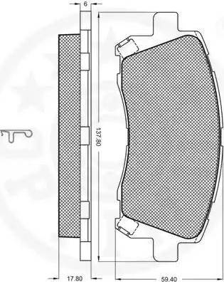 Optimal 10214 - Тормозные колодки, дисковые, комплект autodnr.net