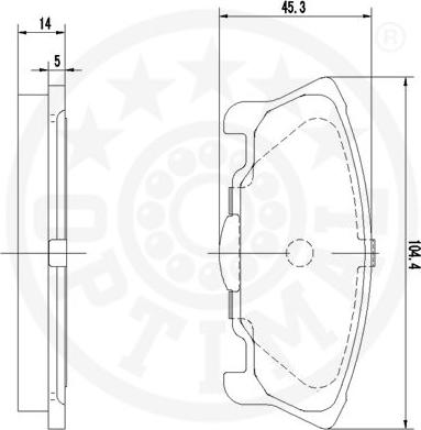 Optimal 10216 - Тормозные колодки, дисковые, комплект avtokuzovplus.com.ua