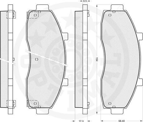 Optimal 10235 - Тормозные колодки, дисковые, комплект avtokuzovplus.com.ua