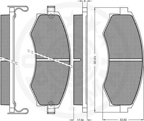 Optimal 10237 - Тормозные колодки, дисковые, комплект avtokuzovplus.com.ua