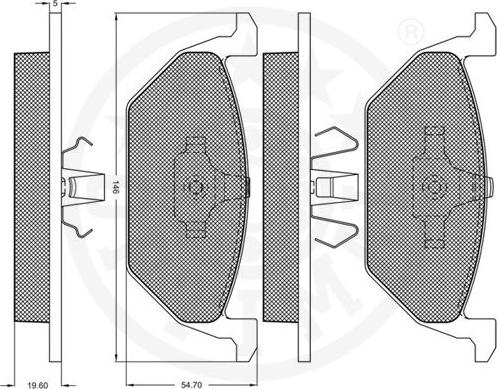 Optimal 10303 - Гальмівні колодки, дискові гальма autocars.com.ua