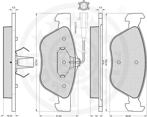 Optimal 10318 - Тормозные колодки, дисковые, комплект autodnr.net