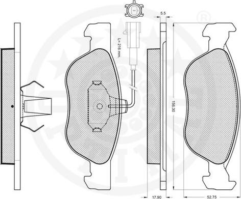 Optimal 10384 - Тормозные колодки, дисковые, комплект avtokuzovplus.com.ua