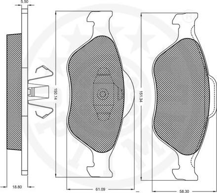 Optimal 10462 - Тормозные колодки, дисковые, комплект avtokuzovplus.com.ua