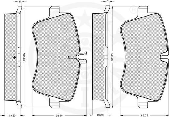 Optimal 10467 - Тормозные колодки, дисковые, комплект avtokuzovplus.com.ua