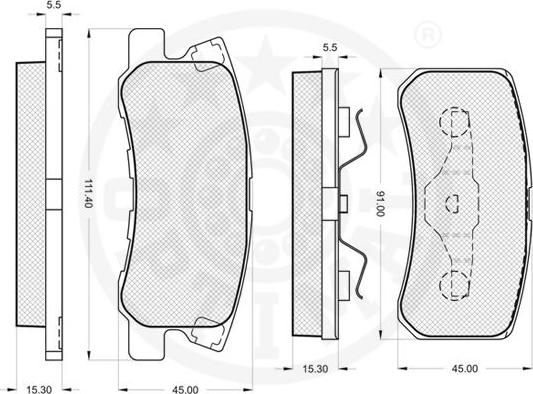 Optimal 10537 - Гальмівні колодки, дискові гальма autocars.com.ua