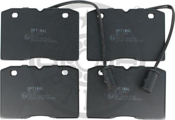 Optimal 12022 - Тормозные колодки, дисковые, комплект autodnr.net