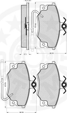 Optimal 12042 - Тормозные колодки, дисковые, комплект autodnr.net