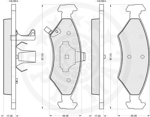 Optimal 12068 - Гальмівні колодки, дискові гальма autocars.com.ua