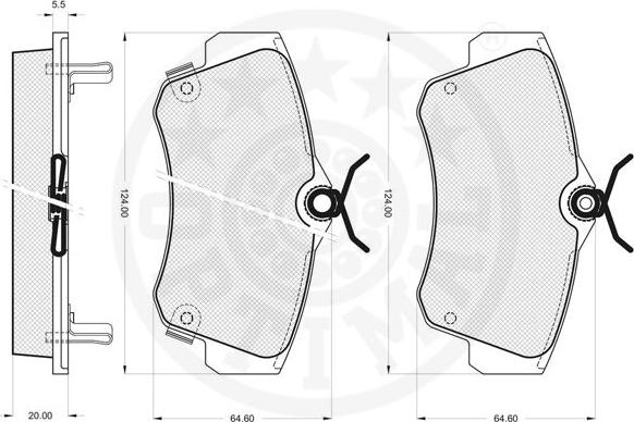 OPTIMAL 12089 - Тормозные колодки, дисковые, комплект avtokuzovplus.com.ua