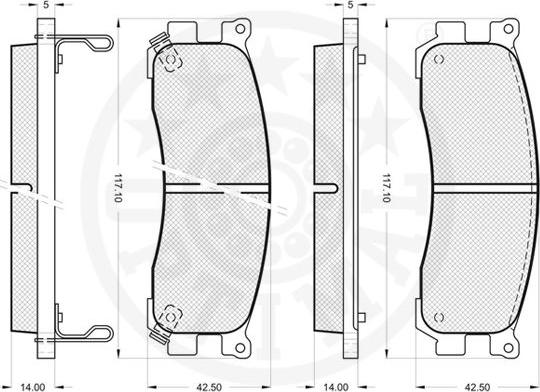 Optimal 12110 - Гальмівні колодки, дискові гальма autocars.com.ua