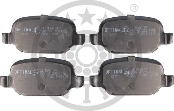 Optimal BP-12115 - Гальмівні колодки, дискові гальма autocars.com.ua