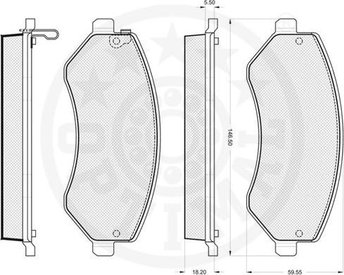 Optimal 12120 - Гальмівні колодки, дискові гальма autocars.com.ua