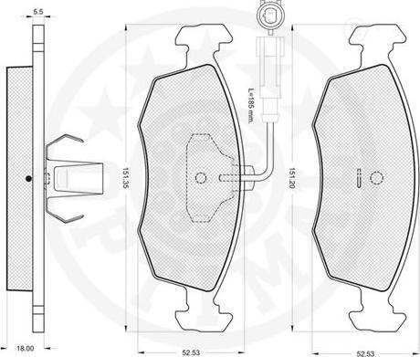 Optimal 12124 - Тормозные колодки, дисковые, комплект autodnr.net