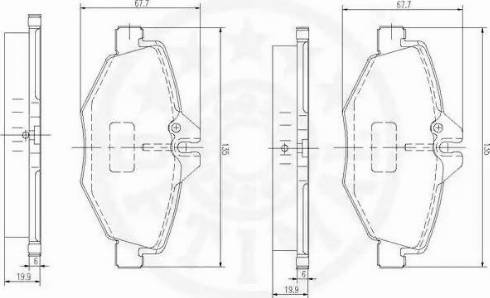 Optimal 12127 - Тормозные колодки, дисковые, комплект avtokuzovplus.com.ua