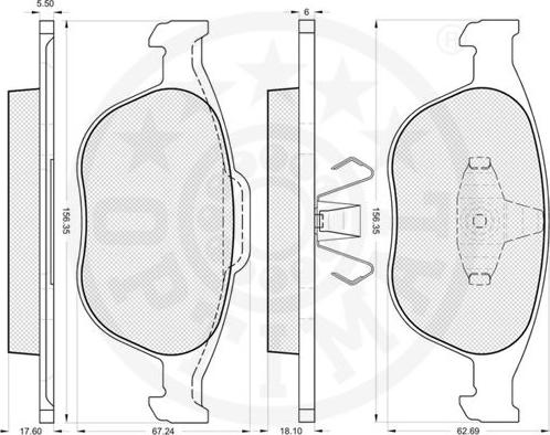 Optimal 12133 - Гальмівні колодки, дискові гальма autocars.com.ua