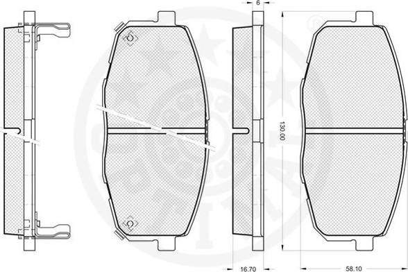 Optimal 12135 - Тормозные колодки, дисковые, комплект avtokuzovplus.com.ua