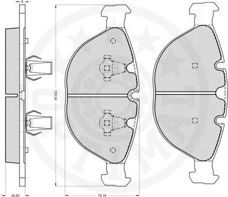 Optimal 12140 - Тормозные колодки, дисковые, комплект avtokuzovplus.com.ua