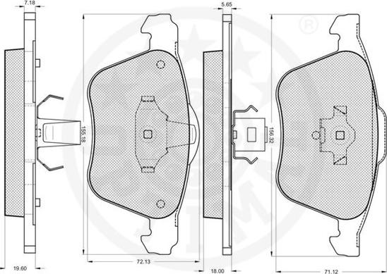 Optimal 12142 - Гальмівні колодки, дискові гальма autocars.com.ua