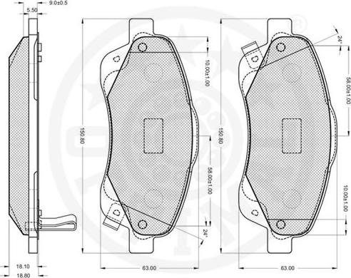 Optimal 12160 - Гальмівні колодки, дискові гальма autocars.com.ua