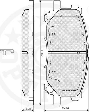 Optimal 12168 - Тормозные колодки, дисковые, комплект autodnr.net