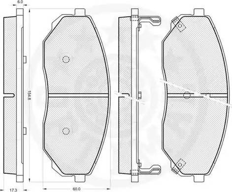 Optimal 12184 - Тормозные колодки, дисковые, комплект autodnr.net