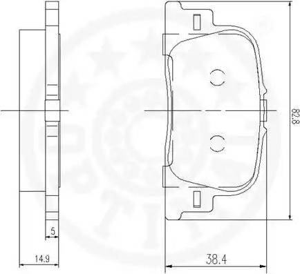 Optimal 12207 - Тормозные колодки, дисковые, комплект avtokuzovplus.com.ua