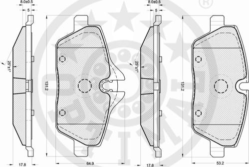 Optimal 12232 - Тормозные колодки, дисковые, комплект avtokuzovplus.com.ua