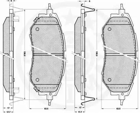 Optimal 12256 - Гальмівні колодки, дискові гальма autocars.com.ua