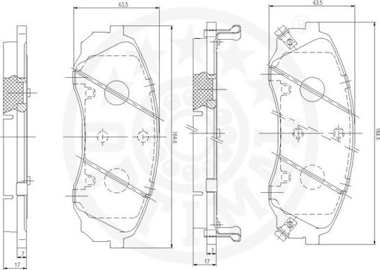 Optimal 12281 - Тормозные колодки, дисковые, комплект avtokuzovplus.com.ua