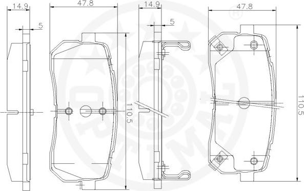 Optimal 12282 - Гальмівні колодки, дискові гальма autocars.com.ua