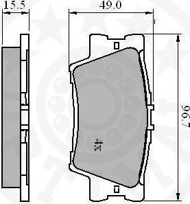 Optimal 12311 - Тормозные колодки, дисковые, комплект avtokuzovplus.com.ua