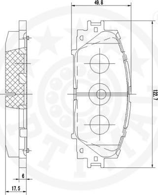 Optimal 12360 - Тормозные колодки, дисковые, комплект avtokuzovplus.com.ua