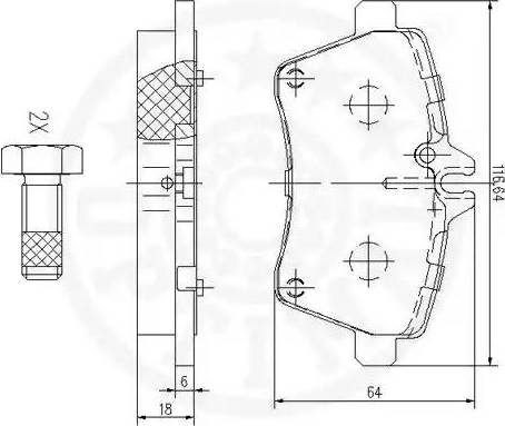 Optimal 12385 - Тормозные колодки, дисковые, комплект avtokuzovplus.com.ua