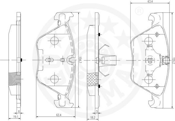 Optimal 12393 - Тормозные колодки, дисковые, комплект avtokuzovplus.com.ua