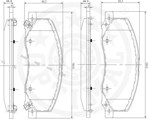 Optimal 12456 - Тормозные колодки, дисковые, комплект avtokuzovplus.com.ua