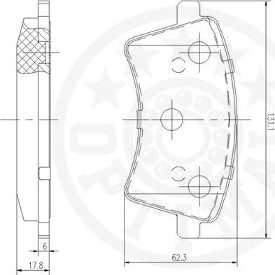 Optimal 12462 - Тормозные колодки, дисковые, комплект avtokuzovplus.com.ua