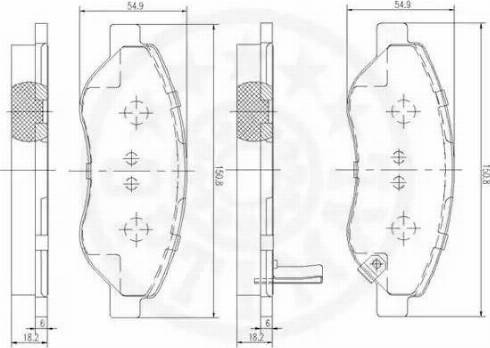 Optimal 12471 - Гальмівні колодки, дискові гальма autocars.com.ua