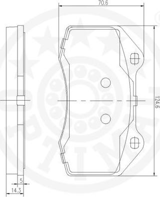 Optimal 12474 - Тормозные колодки, дисковые, комплект autodnr.net