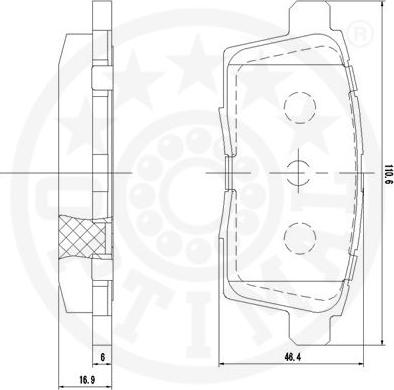 Optimal 12485 - Гальмівні колодки, дискові гальма autocars.com.ua