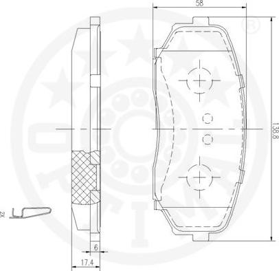 Optimal 12486 - Гальмівні колодки, дискові гальма autocars.com.ua